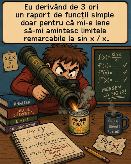 Meme: derivând de 3 ori în loc să folosești limitele remarcabile
